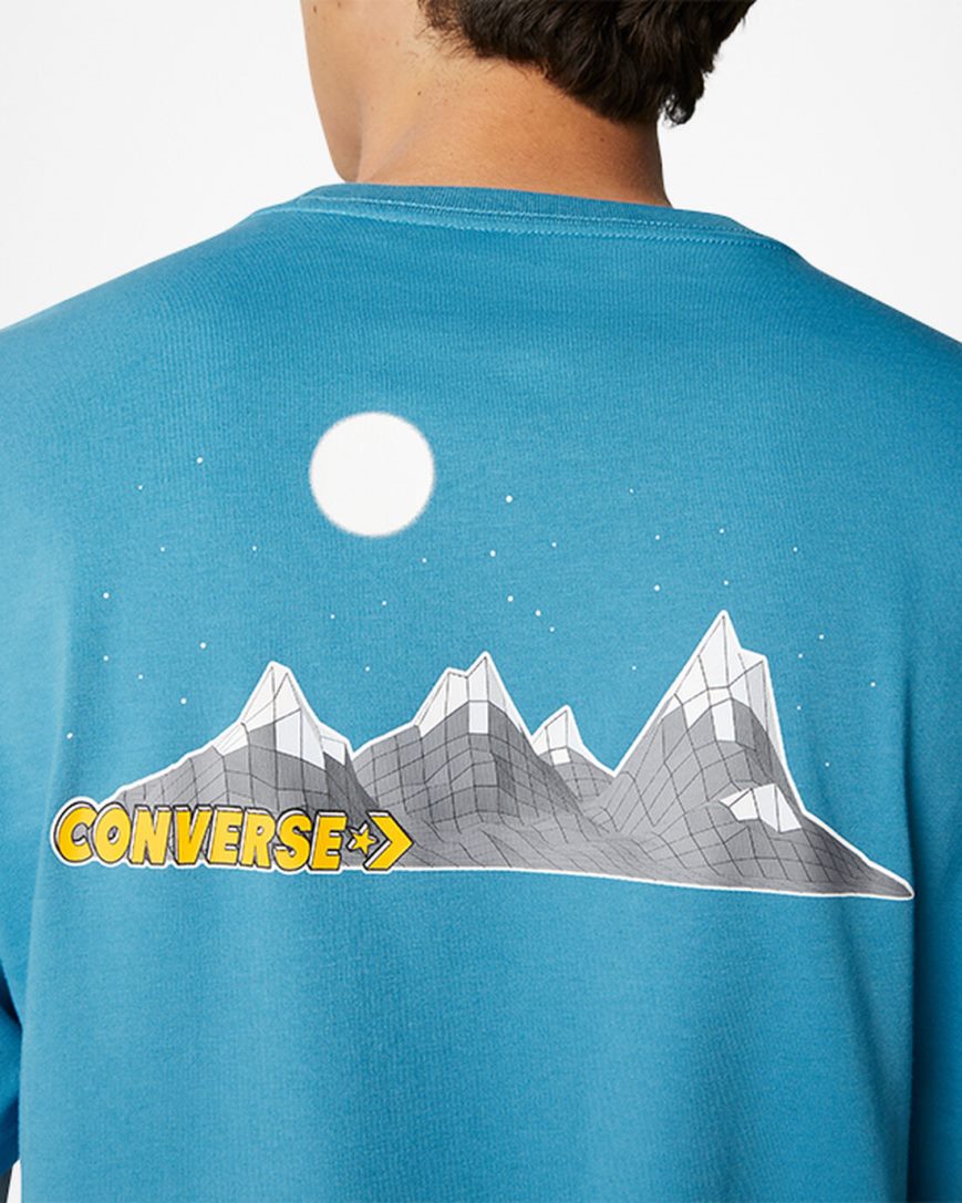 T-Shirts Converse Moon Mountain Grafika Panske Modre | SK CA11PK9